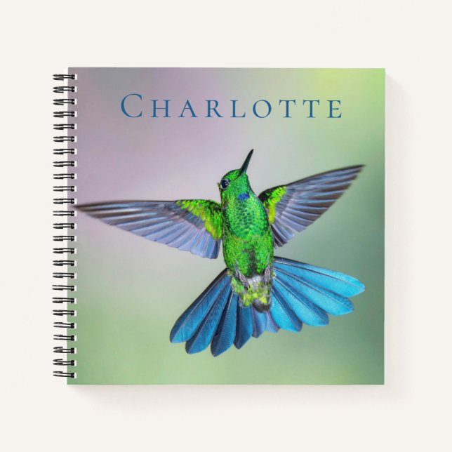 Beautiful Hummingbird Foto Custom Notizbuch (Vorderseite)