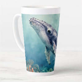 Beautiful Impasto Whale Oceanic Illustration Milchtasse