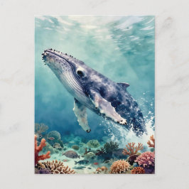 Beautiful Impasto Whale Oceanic Keep in Touch Postkarte