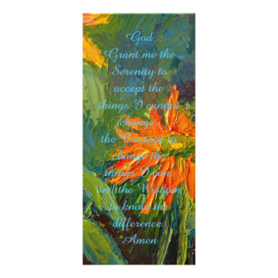 Beautiful Impressionistic Flowers Prayer Card Werbekarte