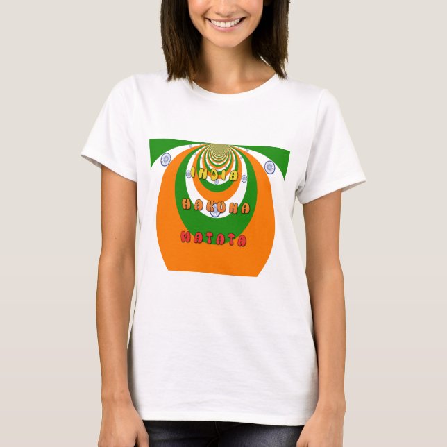 Beautiful India National Flag Colors Hakuna Matata T-Shirt (Vorderseite)