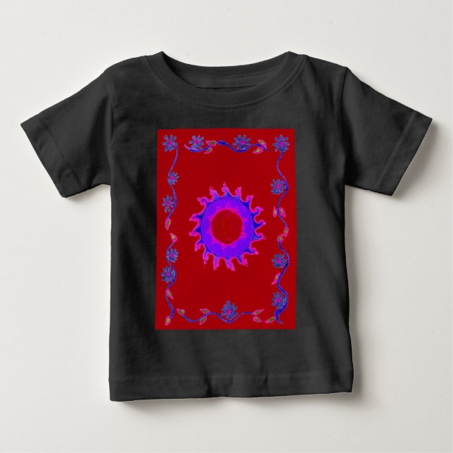 Beautiful Indian Motif Mehndi Art Design Baby T-shirt (Vorderseite)