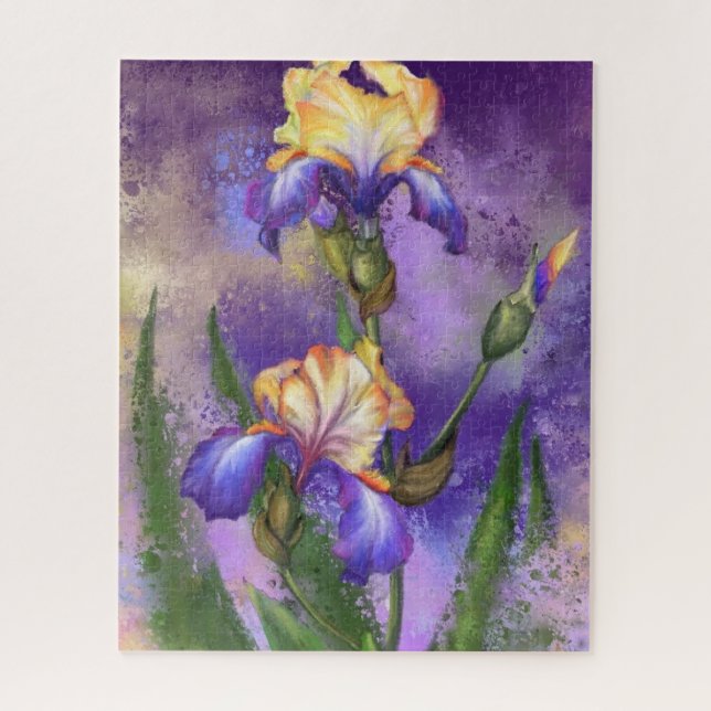Beautiful Iris Blume - Migned Art Zeichnend Puzzle (Vertikal)