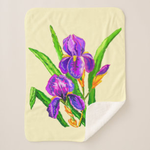 Beautiful Iris Blume Sherpa Blanket Irises Sherpadecke