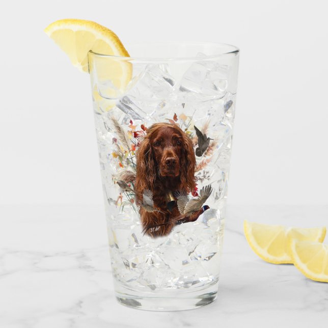 Beautiful Irish Red Setter Glas (Vorderseite Ice)
