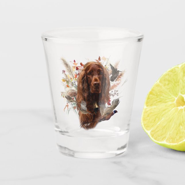 Beautiful Irish Red Setter Schnapsglas (Vorderseite)