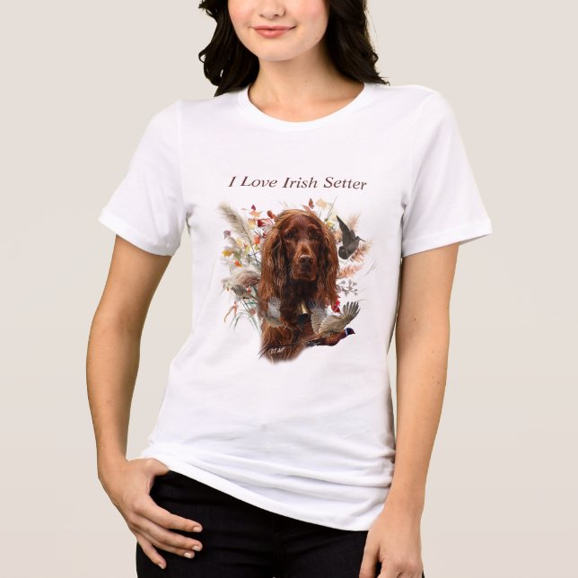 Beautiful Irish Red Setter Tri-Blend Shirt (Vorderseite)