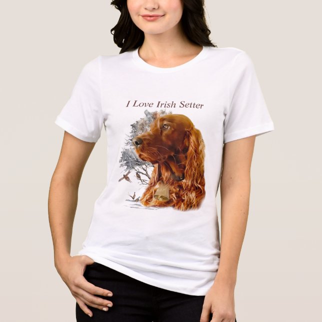 Beautiful Irish Red Setter Tri-Blend Shirt (Vorderseite)