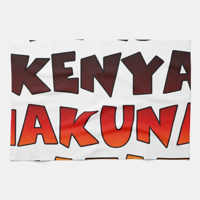 Beautiful Jambo Kenya Hakuna Matata Schöne Aussich Geschirrtuch (Horizontal)