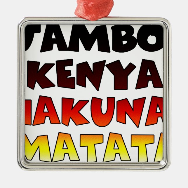 Beautiful Jambo Kenya Hakuna Matata Schöne Aussich Ornament Aus Metall (Vorne)