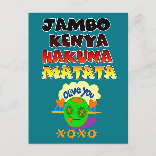 Beautiful Jambo Kenya Hakuna Matata Schöne Aussich Postkarte (Vorderseite)