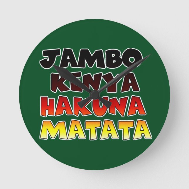 Beautiful Jambo Kenya Hakuna Matata Schöne Aussich Runde Wanduhr (Vorderseite)