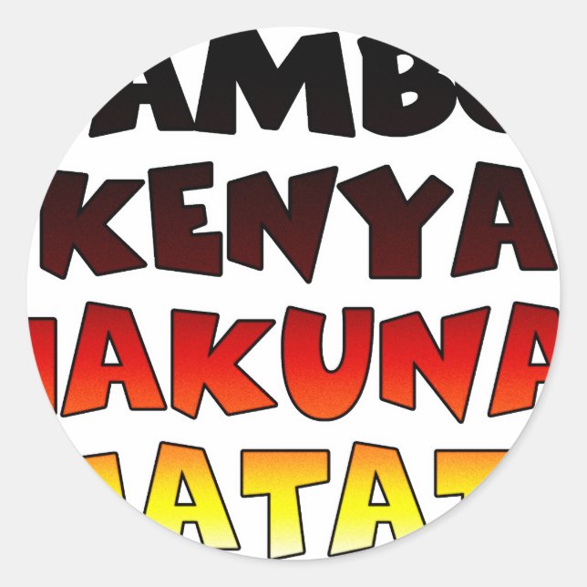Beautiful Jambo Kenya Hakuna Matata Schöne Aussich Runder Aufkleber (Vorderseite)