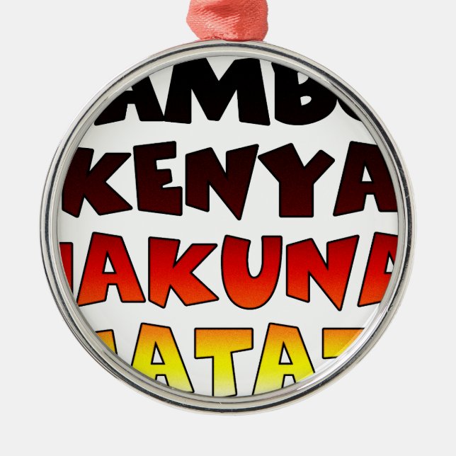 Beautiful Jambo Kenya Hakuna Matata Schöne Aussich Silbernes Ornament (Vorne)