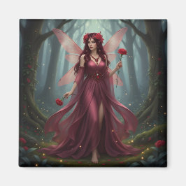 Beautiful January Garnet Fairy Magnet