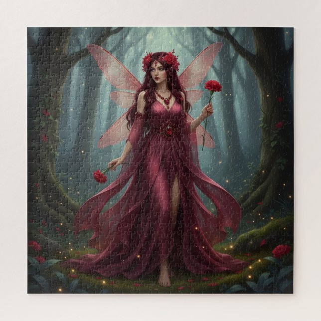 Beautiful January Garnet Fairy Puzzle (Vertikal)