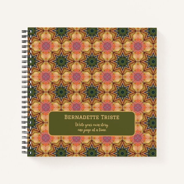 Beautiful Jewel Toned Individuelle Name Sprichwort Notizbuch (Vorderseite)