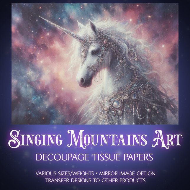 Beautiful Jeweled Unicorn DIY Crafting Decoupage  Seidenpapier (Von Creator hochgeladen)