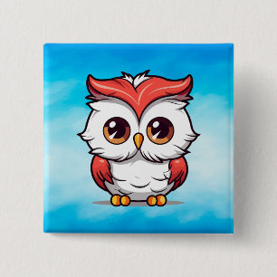Beautiful Kawaii Style Owl Cartoon-77038 Button