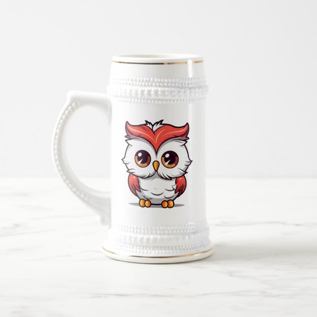 Beautiful Kawaii Style Owl Cartoon-77038 Two-Tone Bierglas (Links)