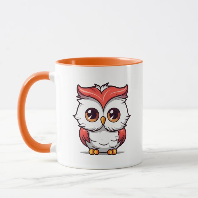 Beautiful Kawaii Style Owl Cartoon-77038 Two-Tone Tasse (Links)