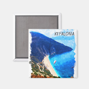 Beautiful Kefalonia Griechenland Wasserfarben Kuns Magnet