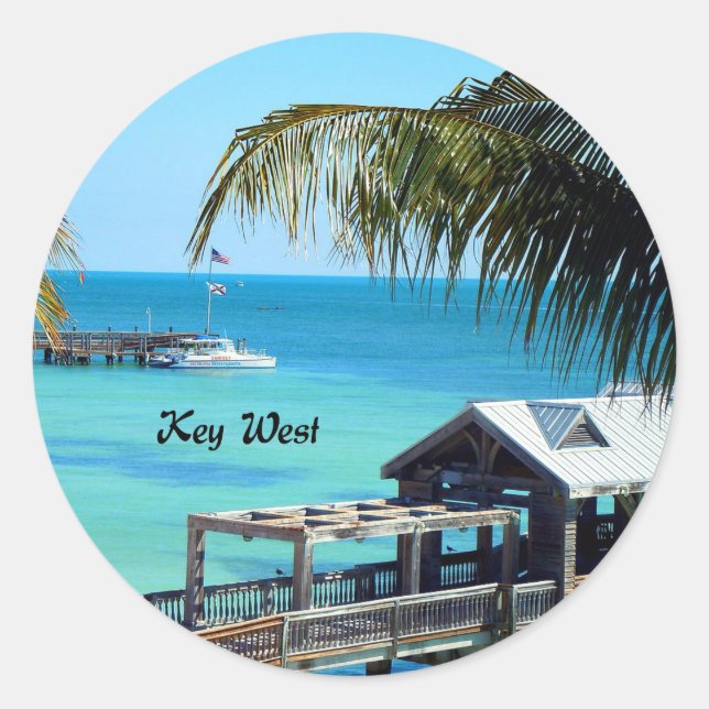 Beautiful Key West, Florida Runder Aufkleber (Vorderseite)