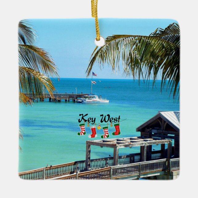 Beautiful Key West Weihnachten Keramikornament (Vorderseite)