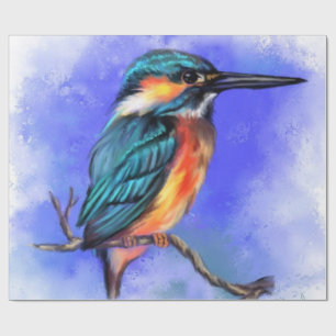 Beautiful Kingfisher Bird - Migne Wasserfarbe Kuns Geschenkpapier
