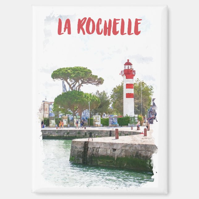 Beautiful La Rochelle France Lighthouse Reisen Magnet (Vorderseite)