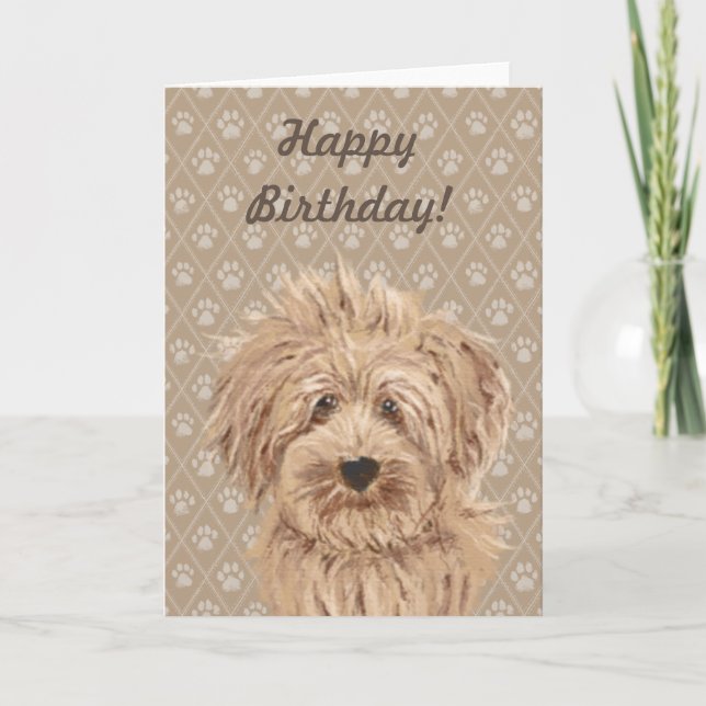 Beautiful Labradoodle Dog Painting Birthday Card Karte (Vorderseite)