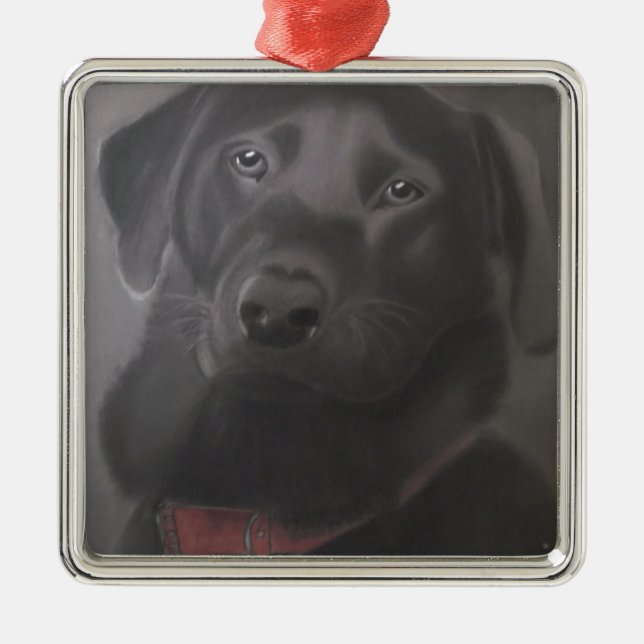 Beautiful Labrador Retriever Ornament Aus Metall (Vorne)
