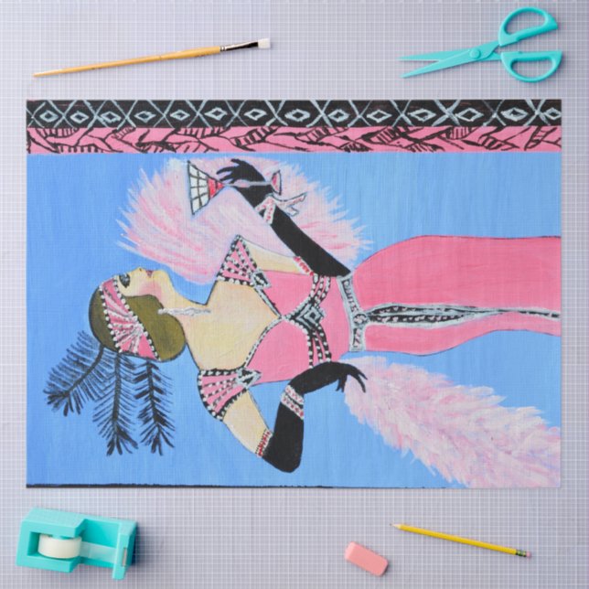 Beautiful lady  seidenpapier (Basteln)