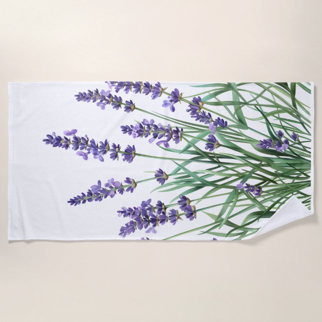 Beautiful Lavender Garden Blume Strandtuch (Vorderseite)