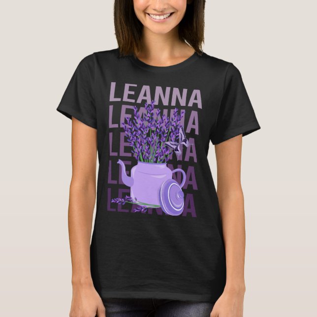 Beautiful Lavender - Leanna Name T-Shirt (Vorderseite)