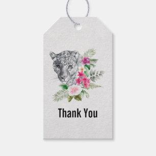 Beautiful Leopard Head Watercolor Vielen Dank Geschenkanhänger