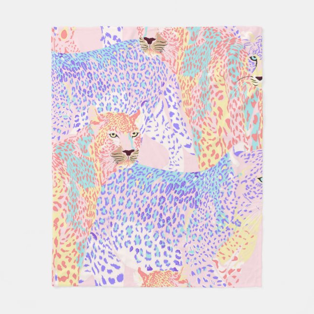 Beautiful Leopard Seamless Pattern illustration Ar Fleecedecke (Vorderseite)