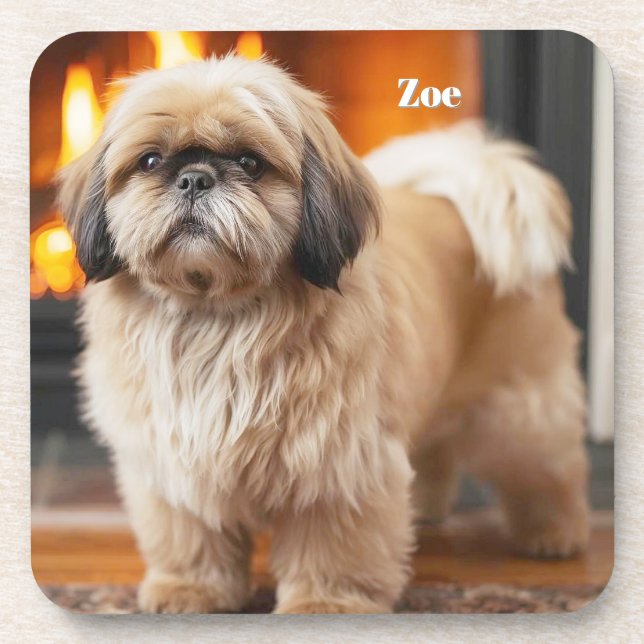 Beautiful Lhasa Apso Personalisiert Untersetzer Se (Vorderseite)