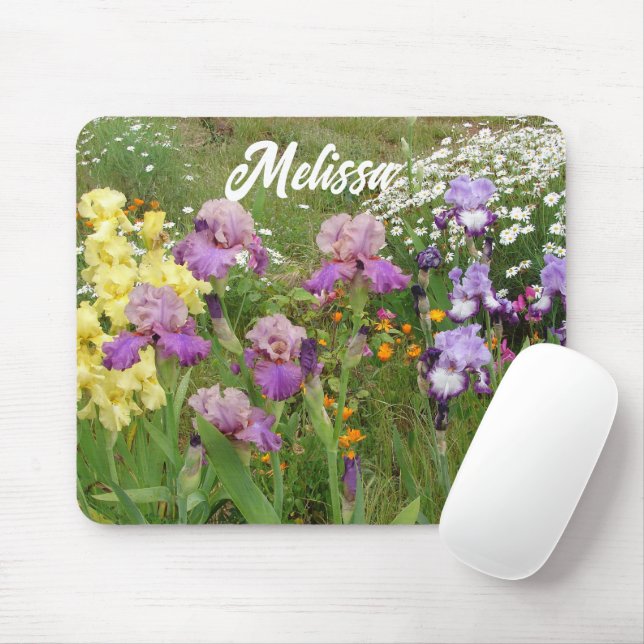 Beautiful Lila Iris Blume Blumengarten Mousepad (Mit Mouse)