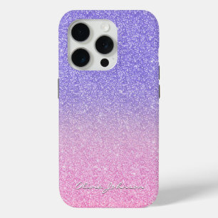 Beautiful Lila Pink Glitzer Ombre Case-Mate iPhone Hülle