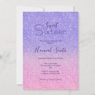 Beautiful Lila Pink Glitzer Ombre Einladung