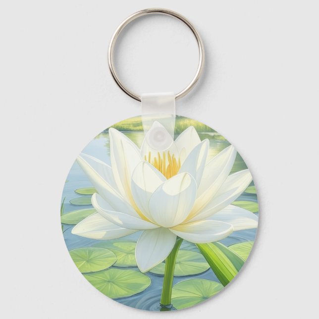 Beautiful Lily Blume Keyring Schlüsselanhänger (Vorderseite)