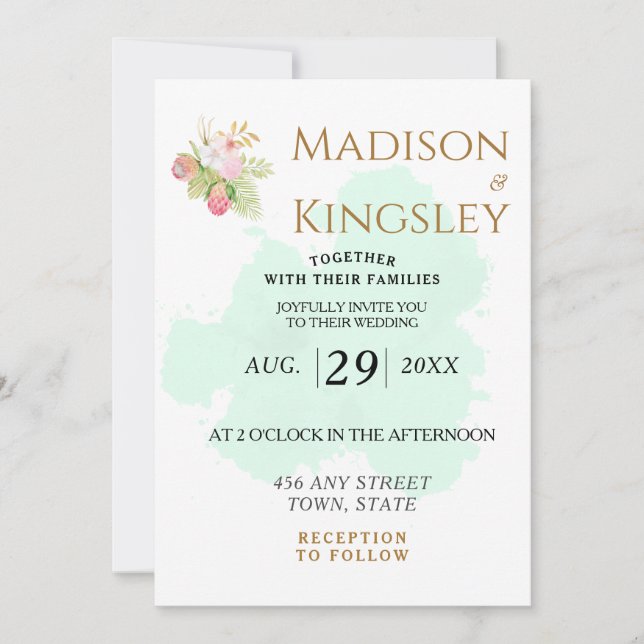 Beautiful Lime Green 💚 Elegant Boho Wedding Einladung (Vorderseite)