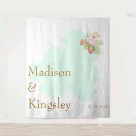 Beautiful Lime Green 💚 Elegant Boho Wedding Wandteppich