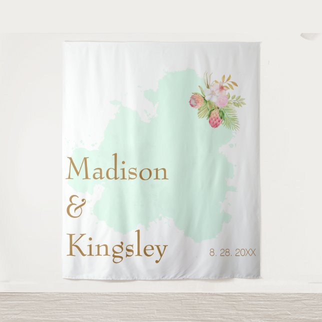 Beautiful Lime Green 💚 Elegant Boho Wedding Wandteppich (Vorderseite)