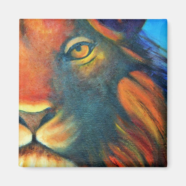 Beautiful Lion Head Portrait Regal und Stolz Magnet (Vorne)