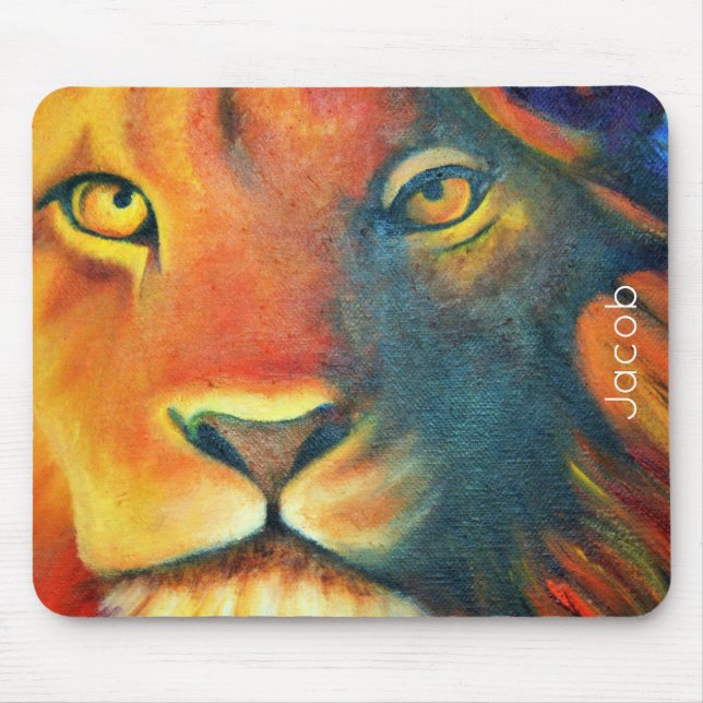 Beautiful Lion Head Portrait Regal und Stolz Mousepad (Vorne)
