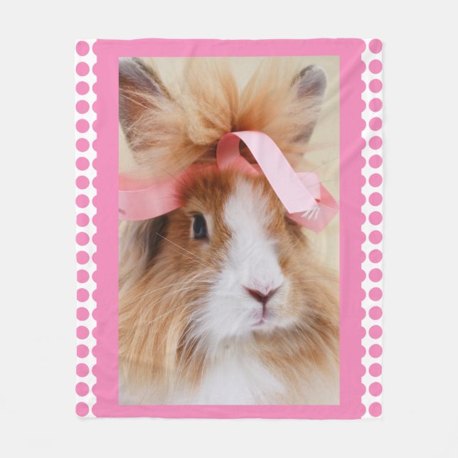 Beautiful Lionhead Zwarf Bunny Rabbit Fleecedecke (Vorderseite)