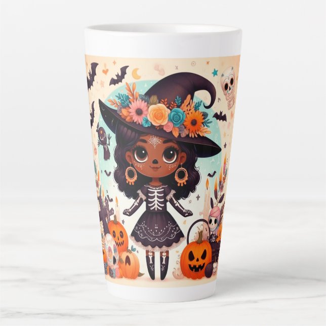 Beautiful little witch halloween party milchtasse (Vorderseite)