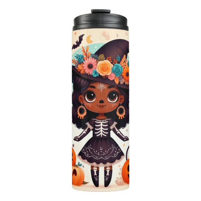 Beautiful little witch halloween party thermosbecher (Vorderseite)
